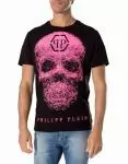 tee shirt hommes philippe plein sport pink skull discount